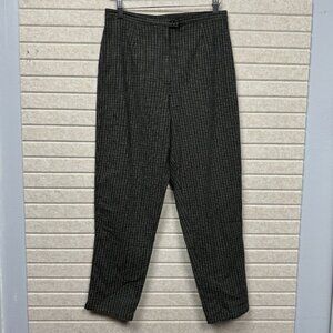 Talbots High-Waisted Tattersall Plaid Work Pants Black/White Size 12P